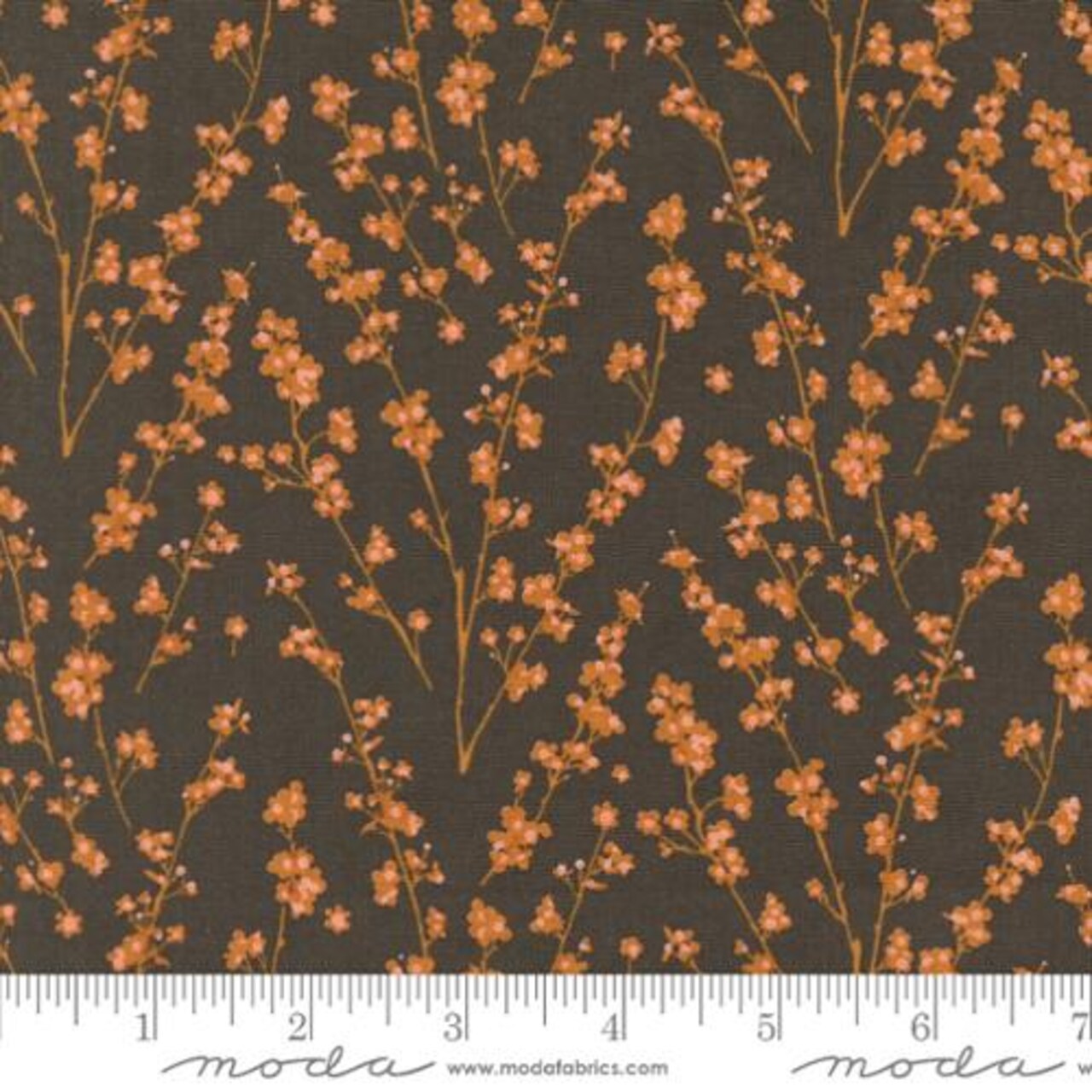 Fabric Moda Soil Twiggy Florals Acorn Hollow by the Quarter Yard 30765-12